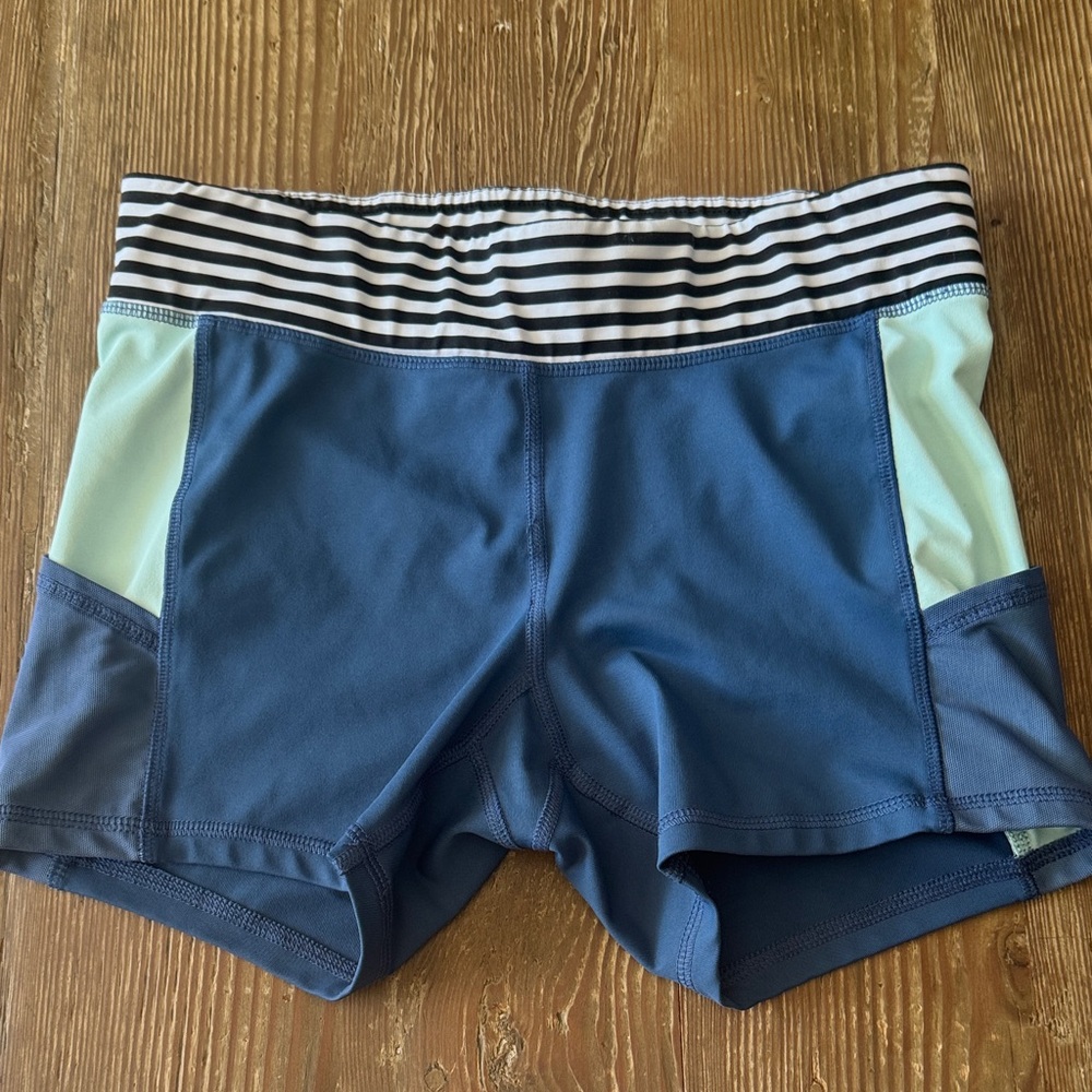 Champion Blue and Black Striped Athletic Shorts